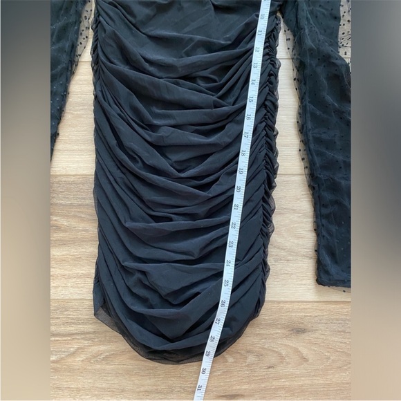 House of CB Elegant Black Long Sleeve Mini Dress Size S - Picture 9 of 12